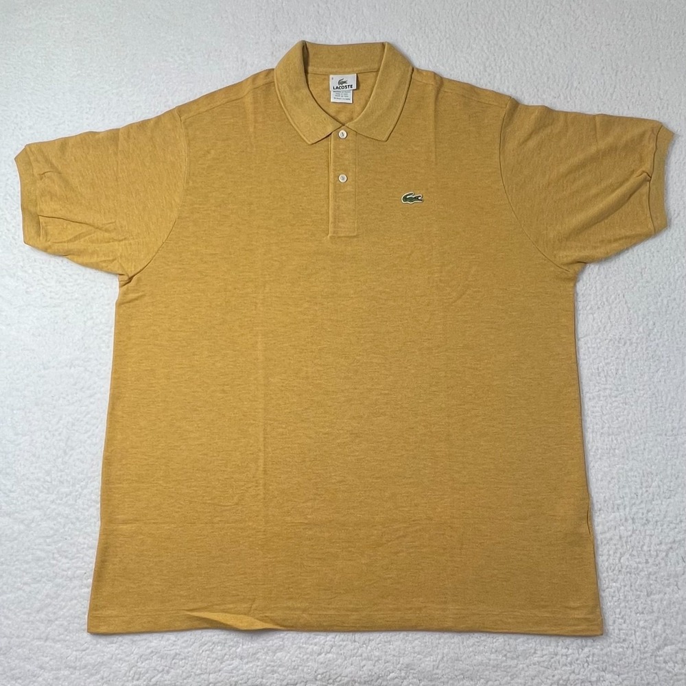 LACOSTE‎ Logo Polo Shirt 100% Cotton Golden Yellow Men's US Size 3XL VTG NWT